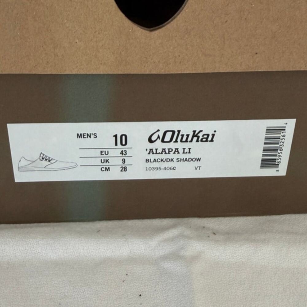Olukai Alapa Li Men's Casual Shoes Black / Dark Shadow Size 10 NWT - Picture 8 of 10